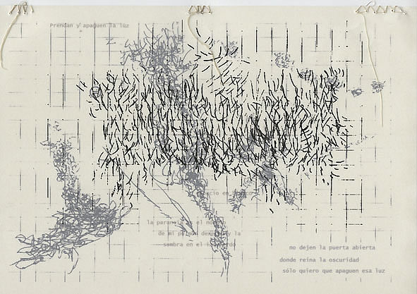 3. Espacio en Blanco - Impresi&oacute;n digital sobre papel sobre pape vegetal y satinado, collage y cosidos de hilo. Formato dinA4, 2009